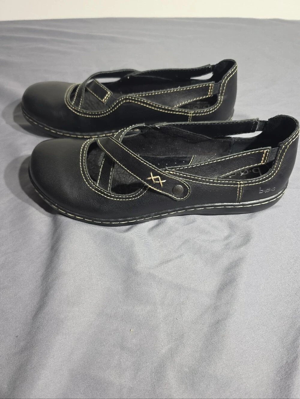 b.o.c. Black Women's Crisscross Mary Jane Flats Size 8.5
